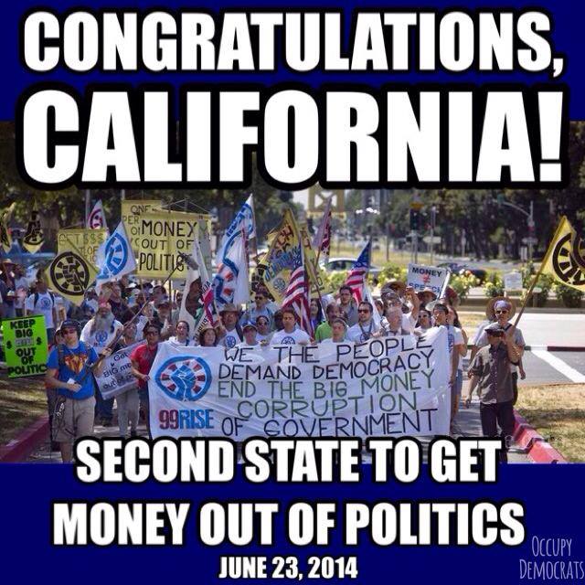 California backs constitutional amendment limiting campaign money