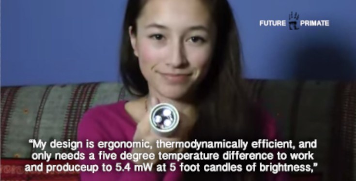 15-Year-Old Develops Flashlight Powered by Body Heat, Wins Top Prize in Google Science Fair