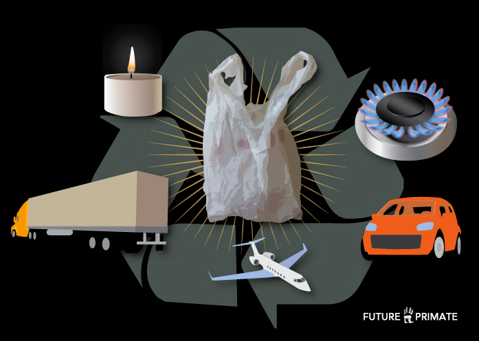 Plastic shopping bags make a fine diesel fuel